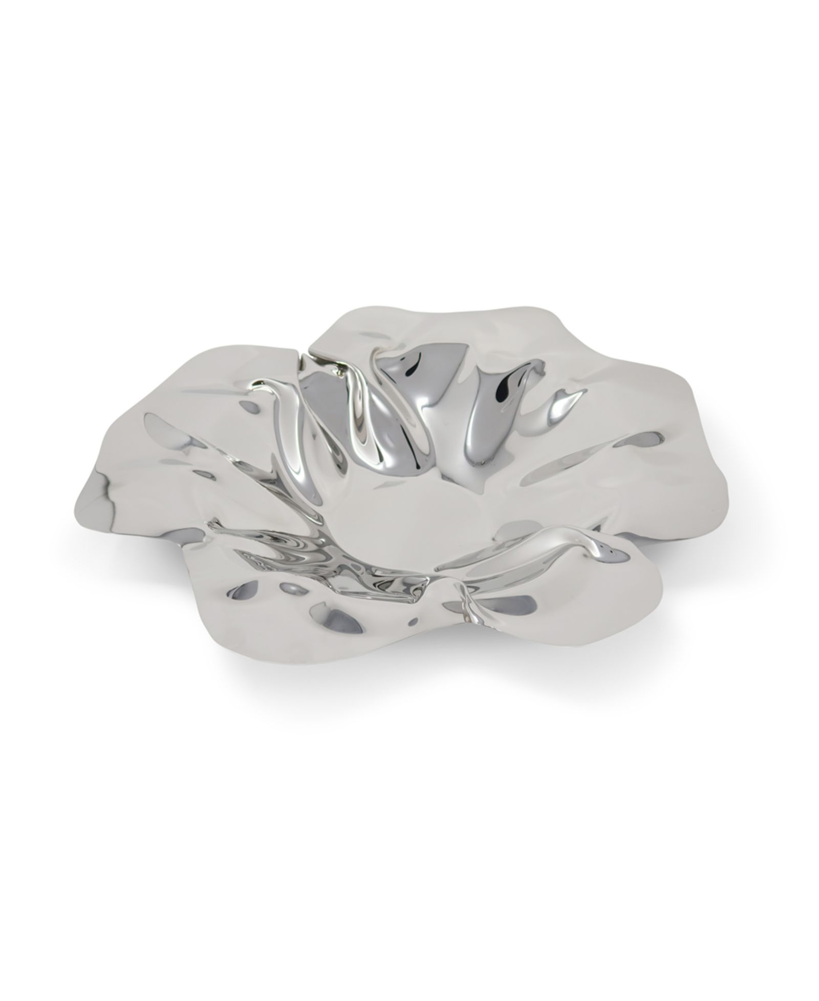 Чаша из нержавеющей стали Classic Touch Stainless Steel Crumpled Bowl
