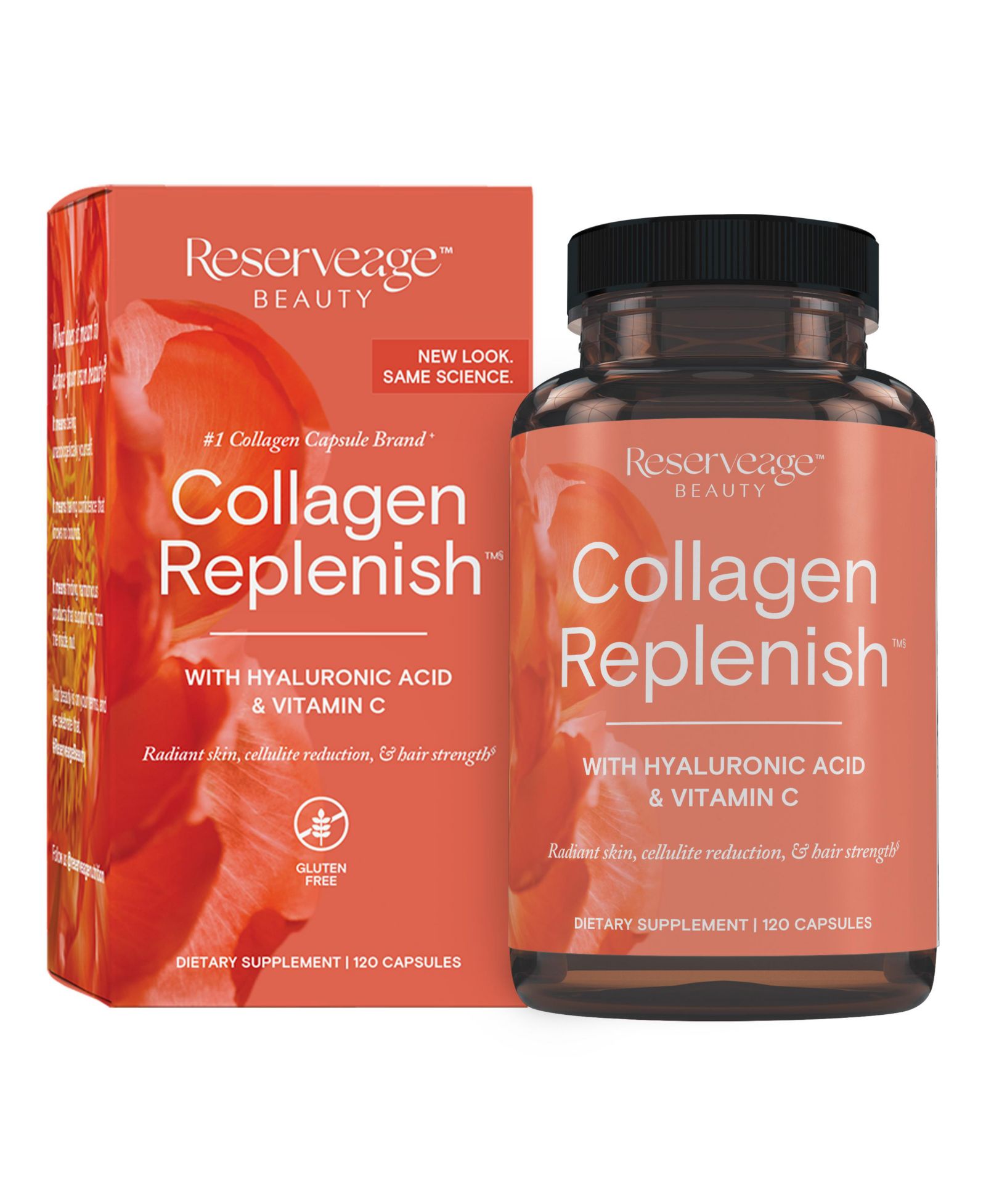 Капсулы Reserveage Collagen Replenish, добавка для кожи и ногтей, поддерживает выработку коллагена и эластина, 120 капсул (30 порций)
