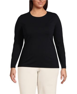Женская футболка Lands' End Plus Size Lightweight Jersey Crew Neck