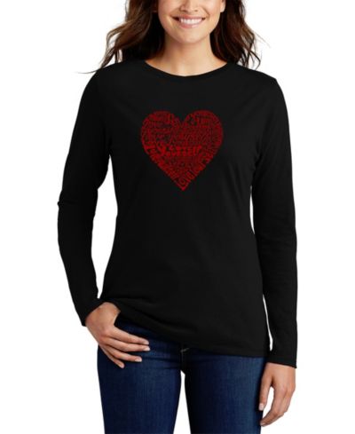 LA Pop Art Women's Love Yourself Word Art Long Sleeve T-shirt
