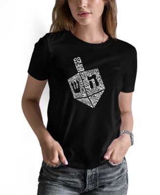 LA Pop Art женская футболка с коротким рукавом и надписью Hanukkah Dreidel