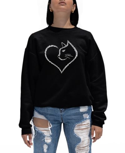 Женский свитшот LA Pop Art Cat Heart Word Art