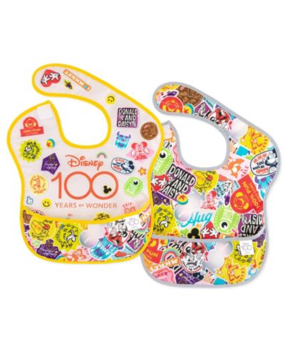 Детский набор слюнячков Bumkins Baby Disney 100 Happy Faces Super Bibs, Pack of 2