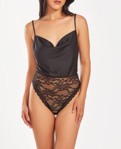 iCollection Women's 1 Piece Underwire Stretch Lace Lingerie Bodysuit
