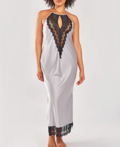 Ночная рубашка iCollection Plus Size Silky Stretch Satin Halter