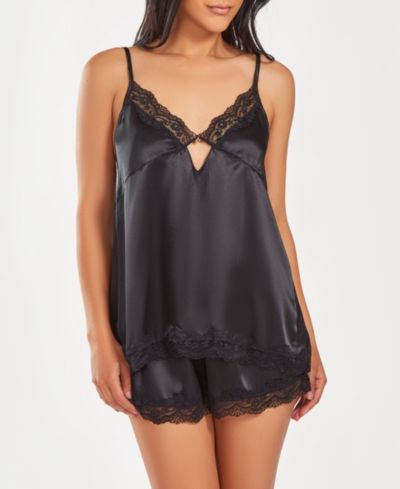 Пижамный комплект iCollection Women's Silky Centered Jeweled Camisole and Shorts