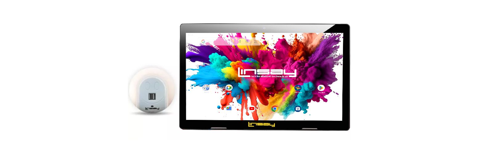 Linsay 10.1" Android 14 128GB Tablet