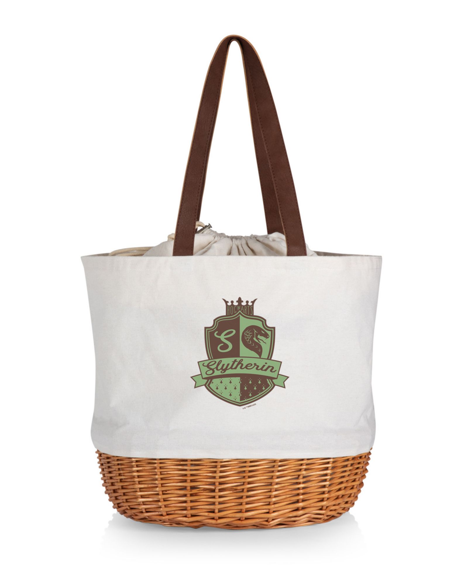 Harry Potter Slytherin Coronado Canvas and Willow Basket Tote