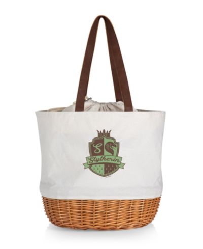 Harry Potter Slytherin Coronado Canvas and Willow Basket Tote