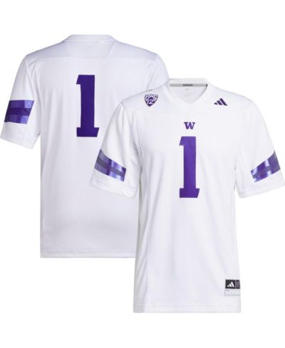 Мужская джерси adidas #1 White Washington Huskies Premier Football