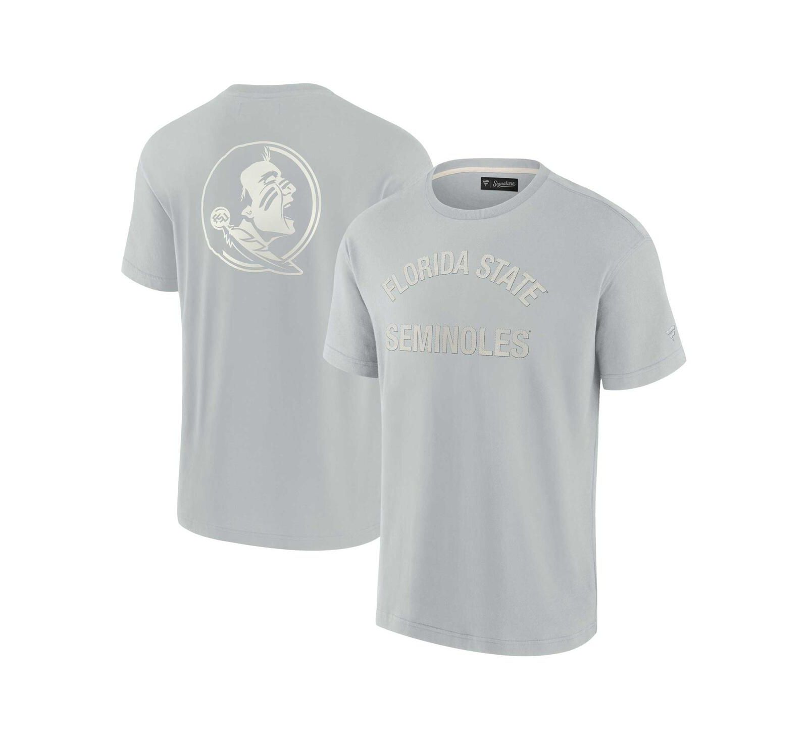 Men's and Women's Fanatics Signature Gray Florida State Seminoles Super Soft Short Sleeve T-shirt
