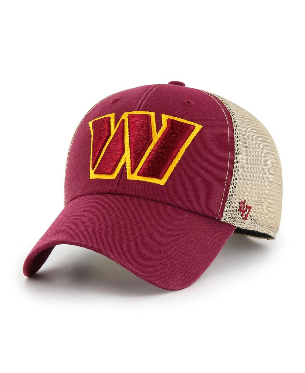 Мужская кепка '47 Brand Washington Commanders Flagship MVP Snapback, бордовый и натуральный