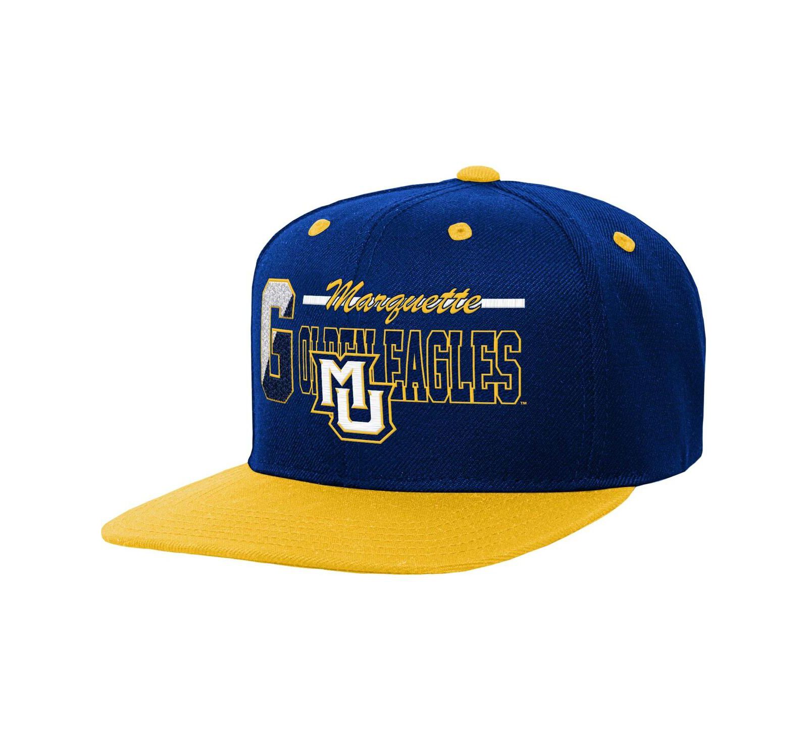 Кепка Mitchell & Ness Marquette Golden Eagles Varsity Letter Snapback для мальчиков и девочек, темно-синий цвет