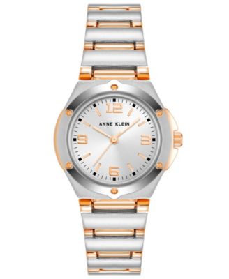 Женские часы Anne Klein с кварцевым механизмом, серебристый и розовое золото, сплав, 29 мм