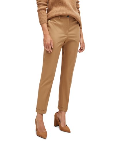 Женские брюки BOSS by Hugo Boss Stretch-Cotton Twill Regular-Fit