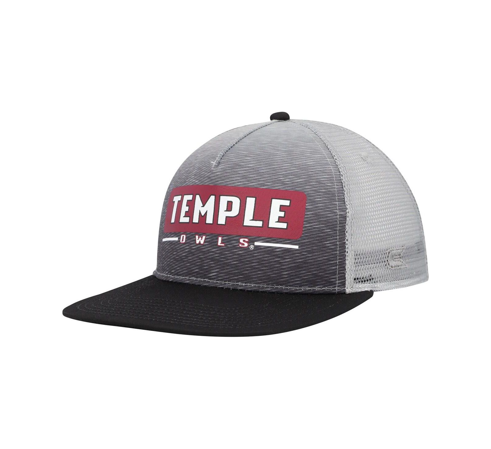 Men's Colosseum Gray Temple Owls Snapback Hat
