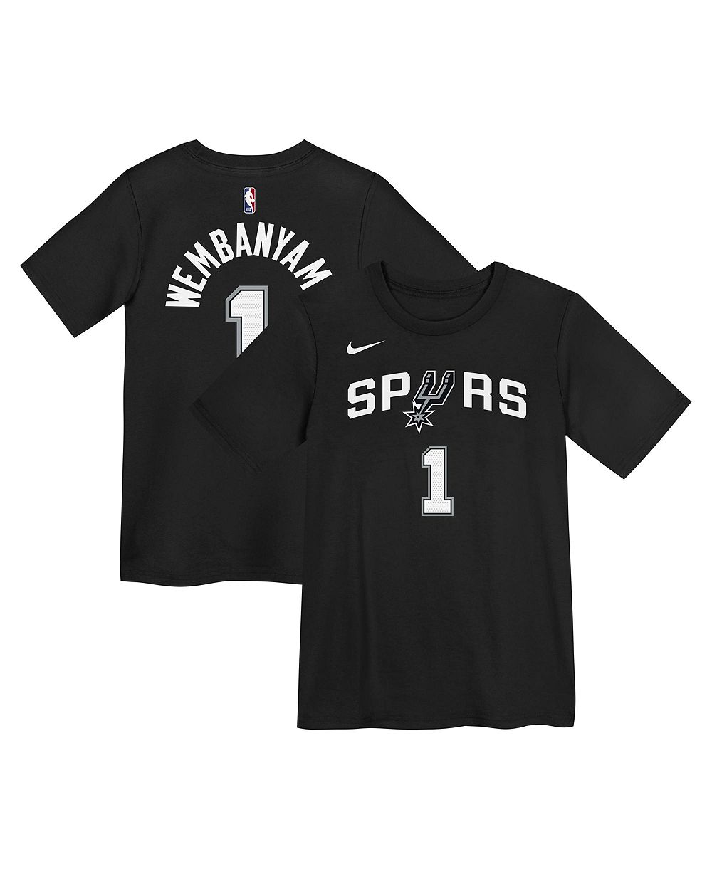 Nike Детская футболка Victor Wembanyama Black San Antonio Spurs Icon Name & Number