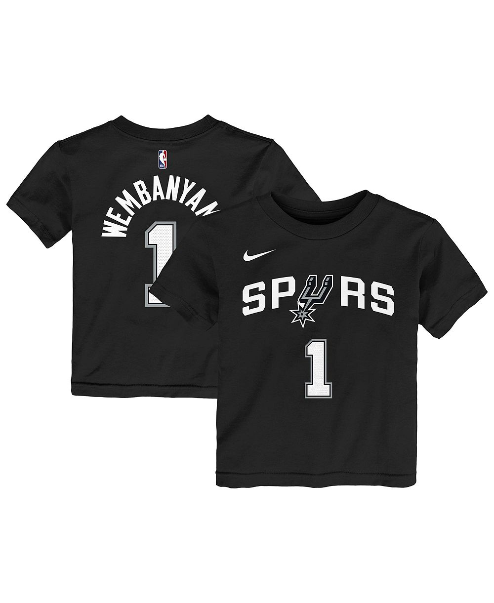 Nike Детский Victor Wembanyama Black San Antonio Spurs Icon Name & Number T-Shirt