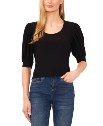 CeCe Женский топ с коротким рукавом 3/4 Shirred