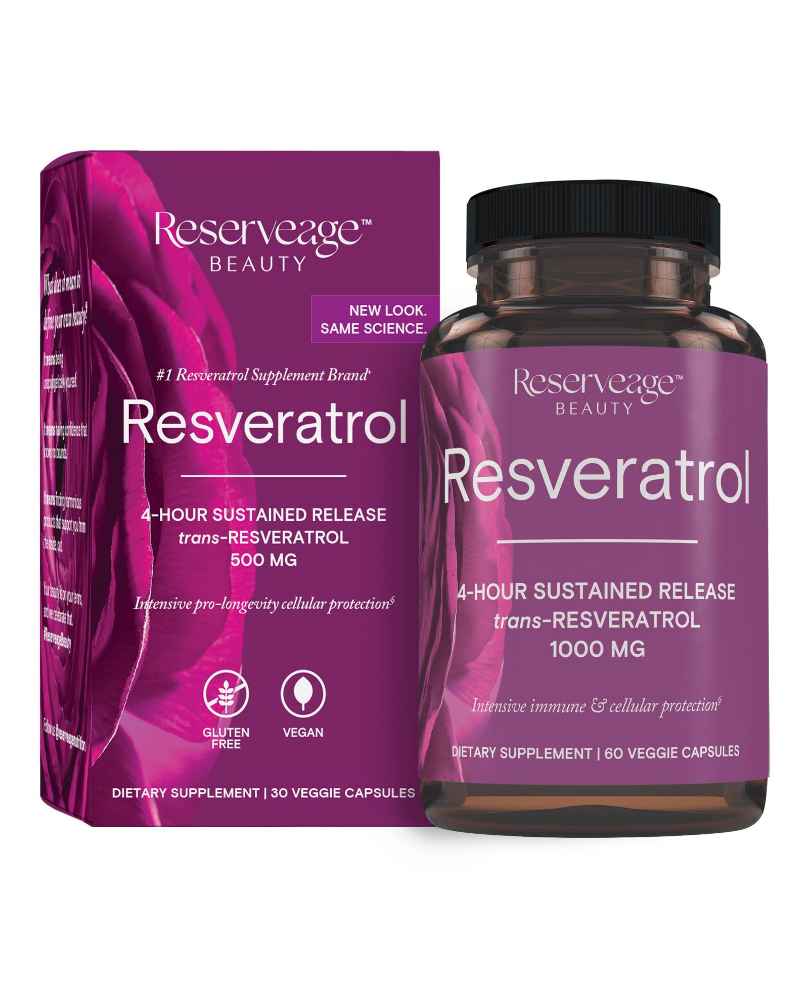 RESERVEAGE NUTRITION Resveratrol 1,000mg, 60 CT