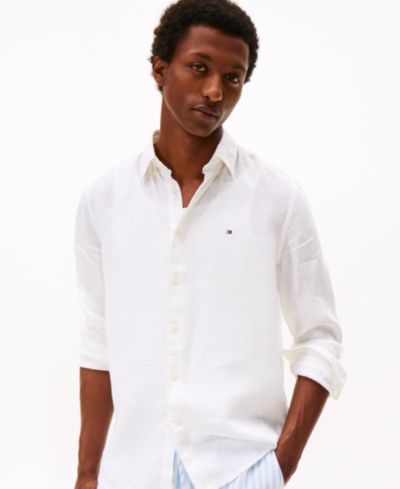 Мужская льняная рубашка Tommy Hilfiger Button-Down Long-Sleeve