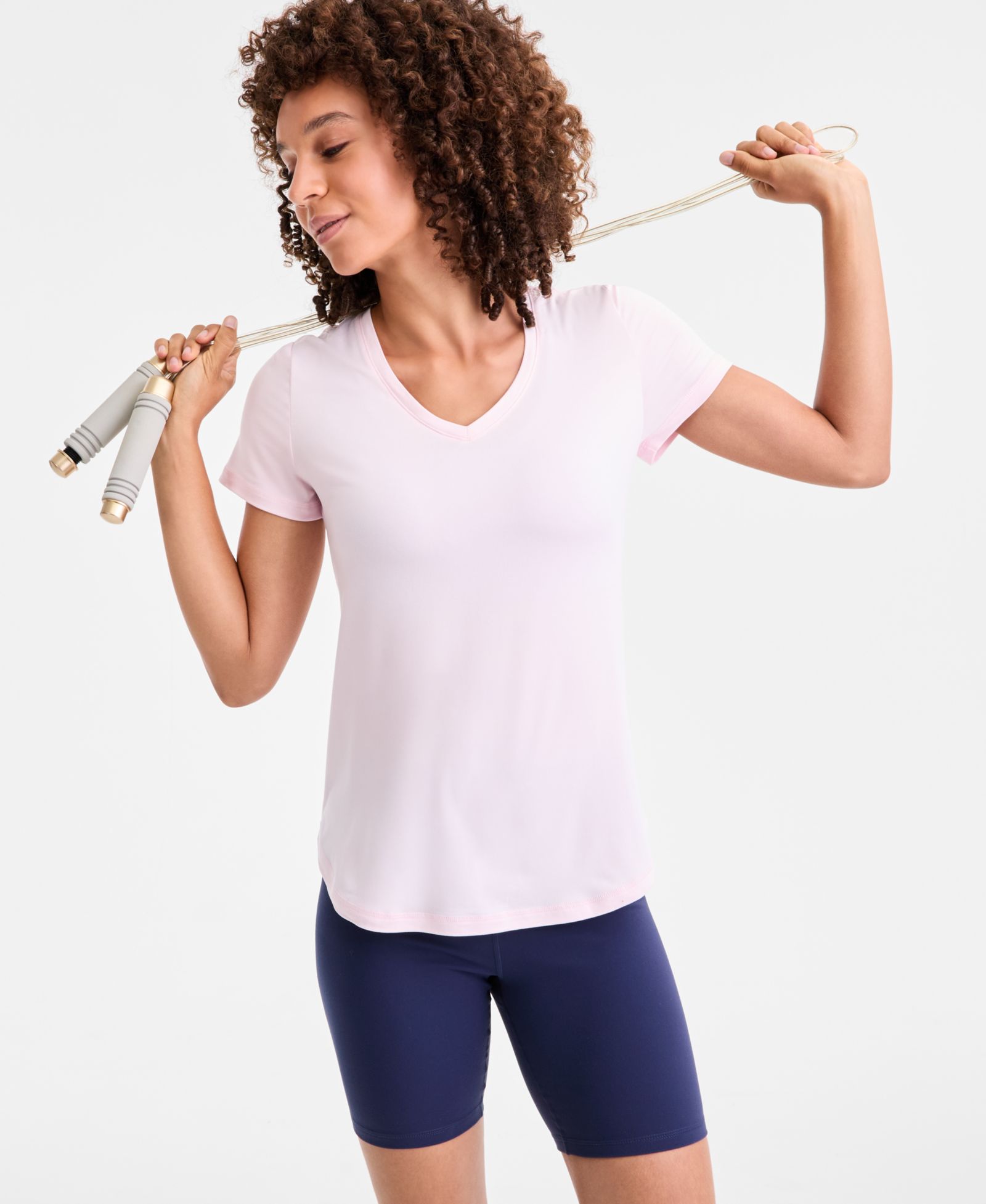ID Ideology Women's Essentials V-Neck T-Shirt, Pack of 3, Created for Macy's