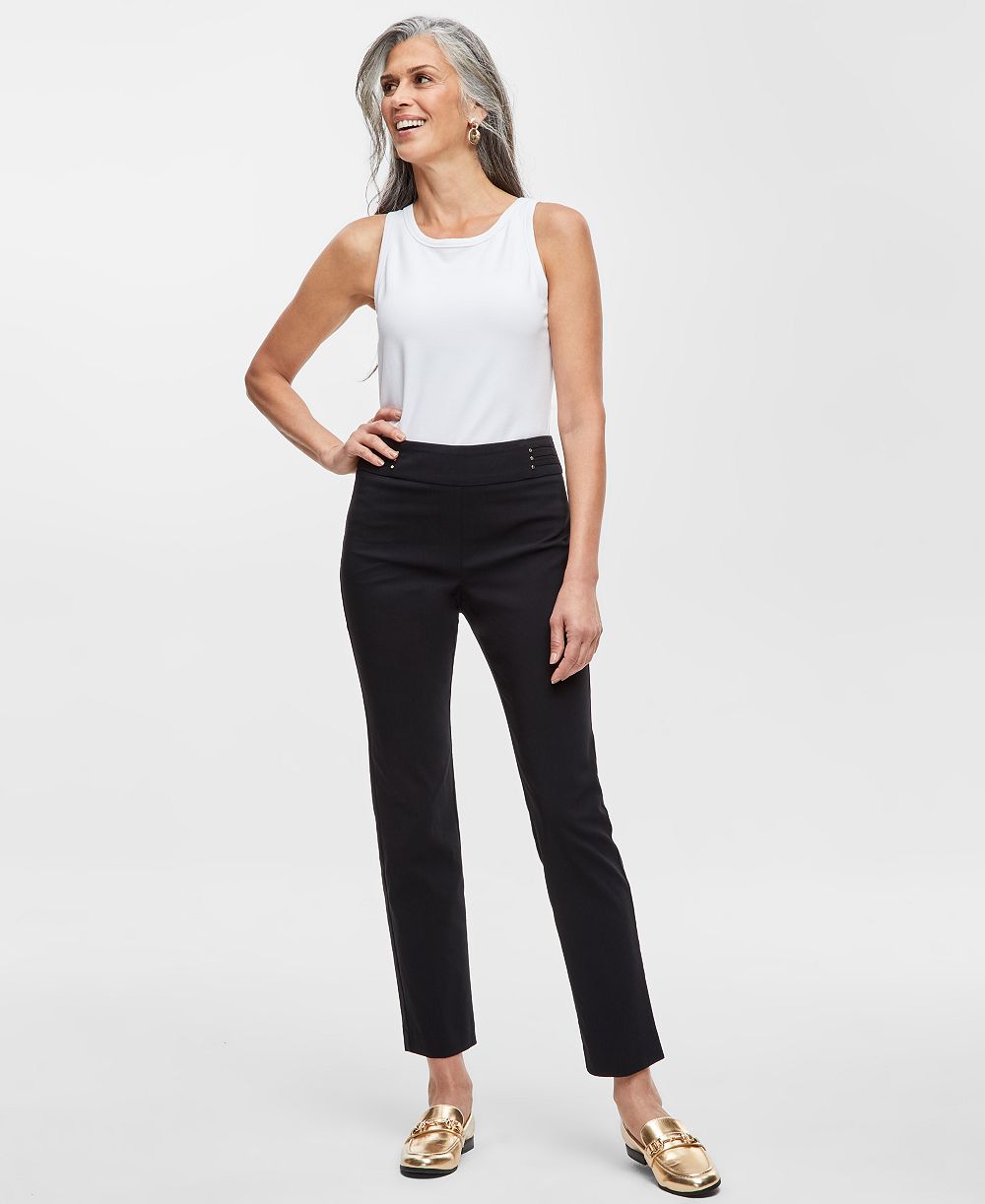 Женские брюки с высокой посадкой JM Collection Tummy Control Mid rise Pull-On