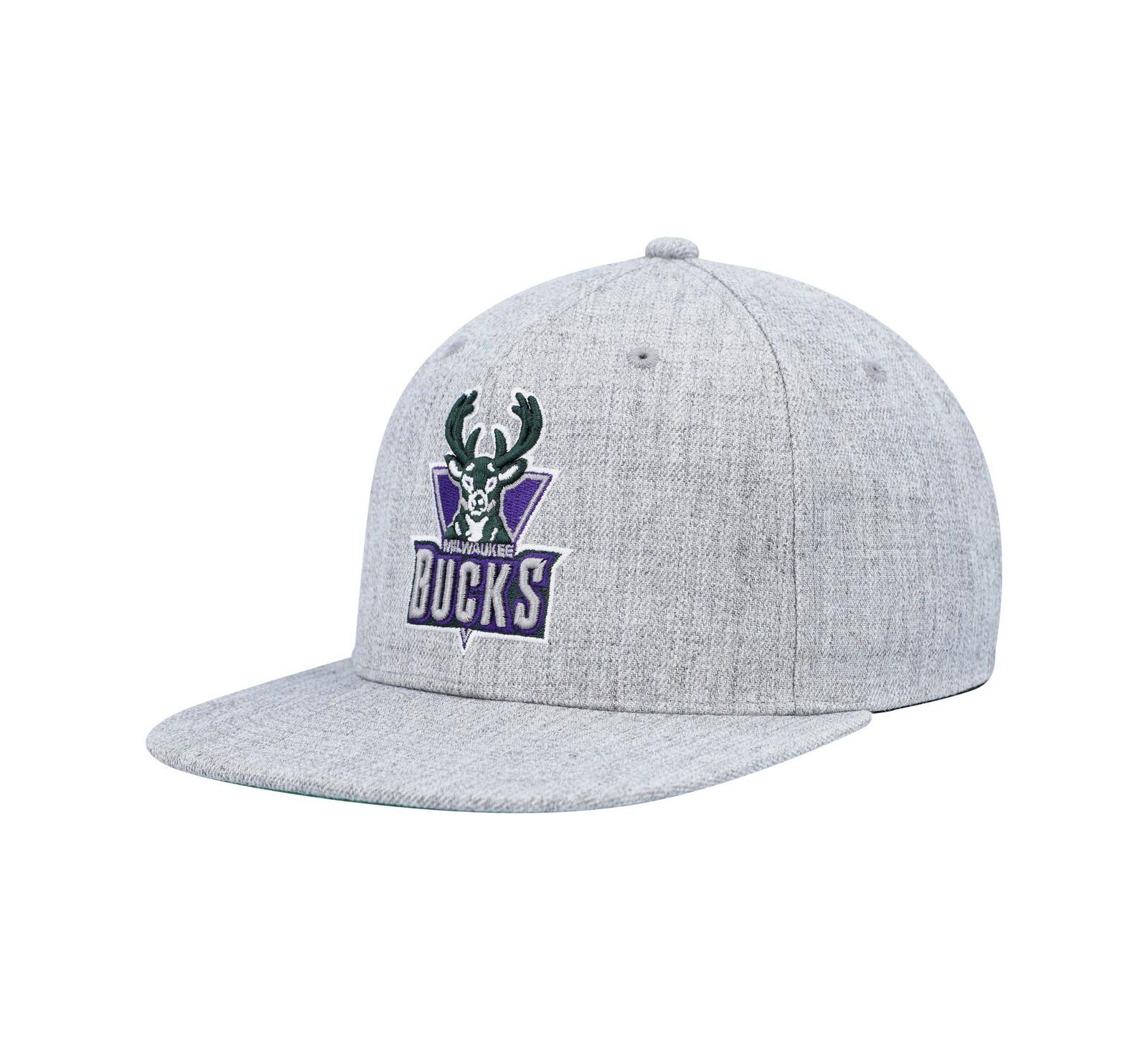 Мужская кепка Mitchell & Ness Heather Gray Milwaukee Bucks Hardwood Classics 2.0 Snapback