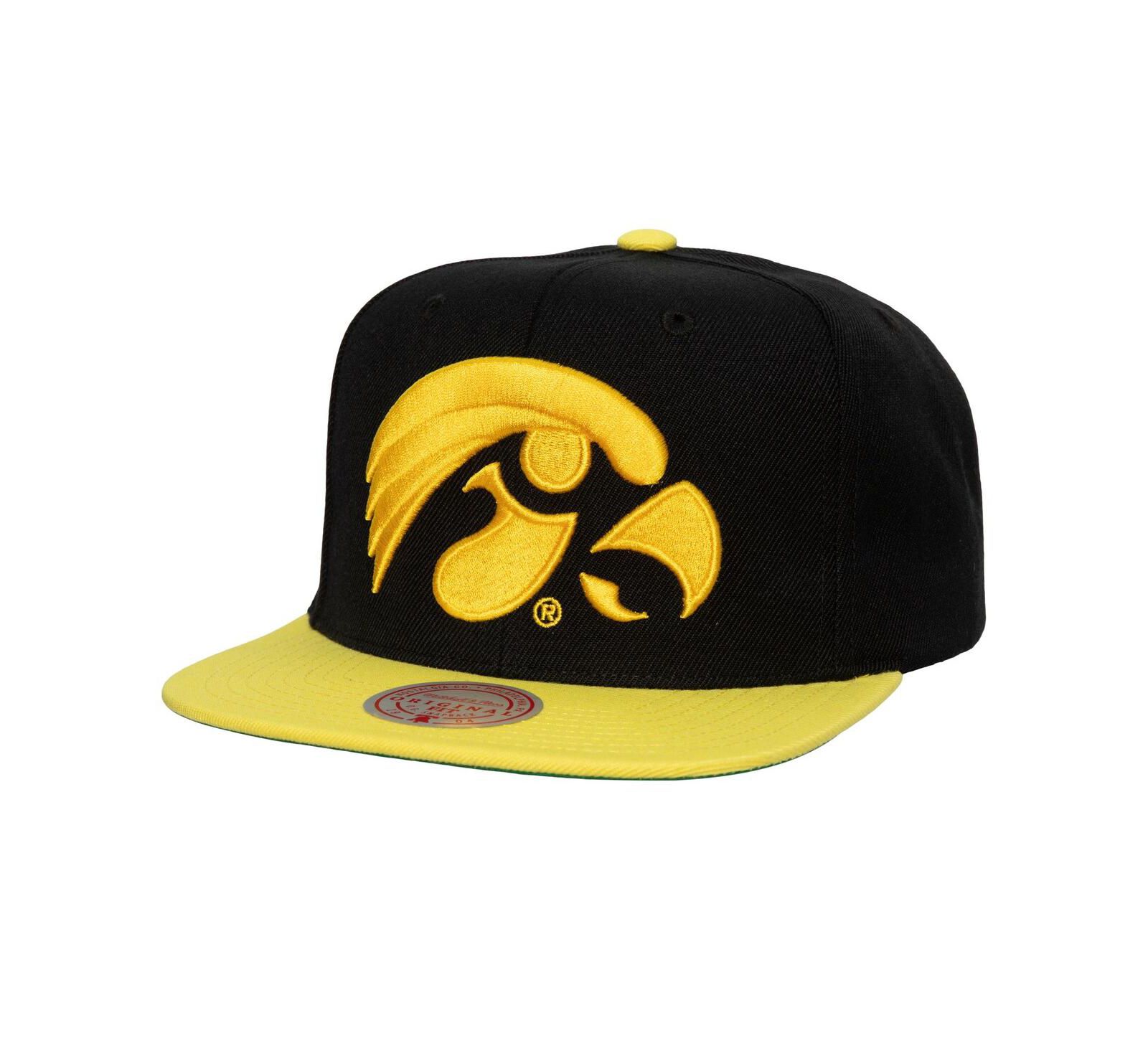 Мужская кепка Mitchell & Ness Black, Gold Iowa Hawkeyes 2-Tone 2.0 Snapback