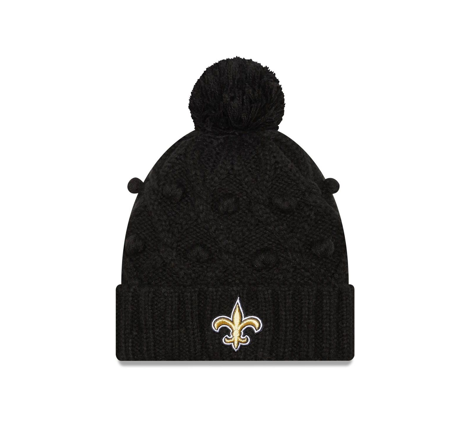 Women's New Era Black New Orleans Saints Toasty Cuffed Knit Hat with Pom