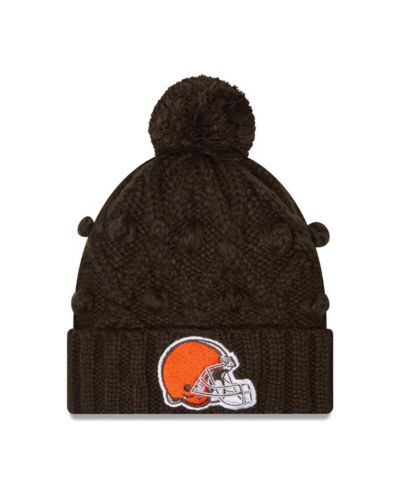 Women's New Era Brown Cleveland Browns Toasty Cuffed Knit Hat with Pom