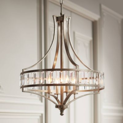Люстра Vienna Full Spectrum Soft Silver 24" Wide Crystal Glass 4-Light Fixture