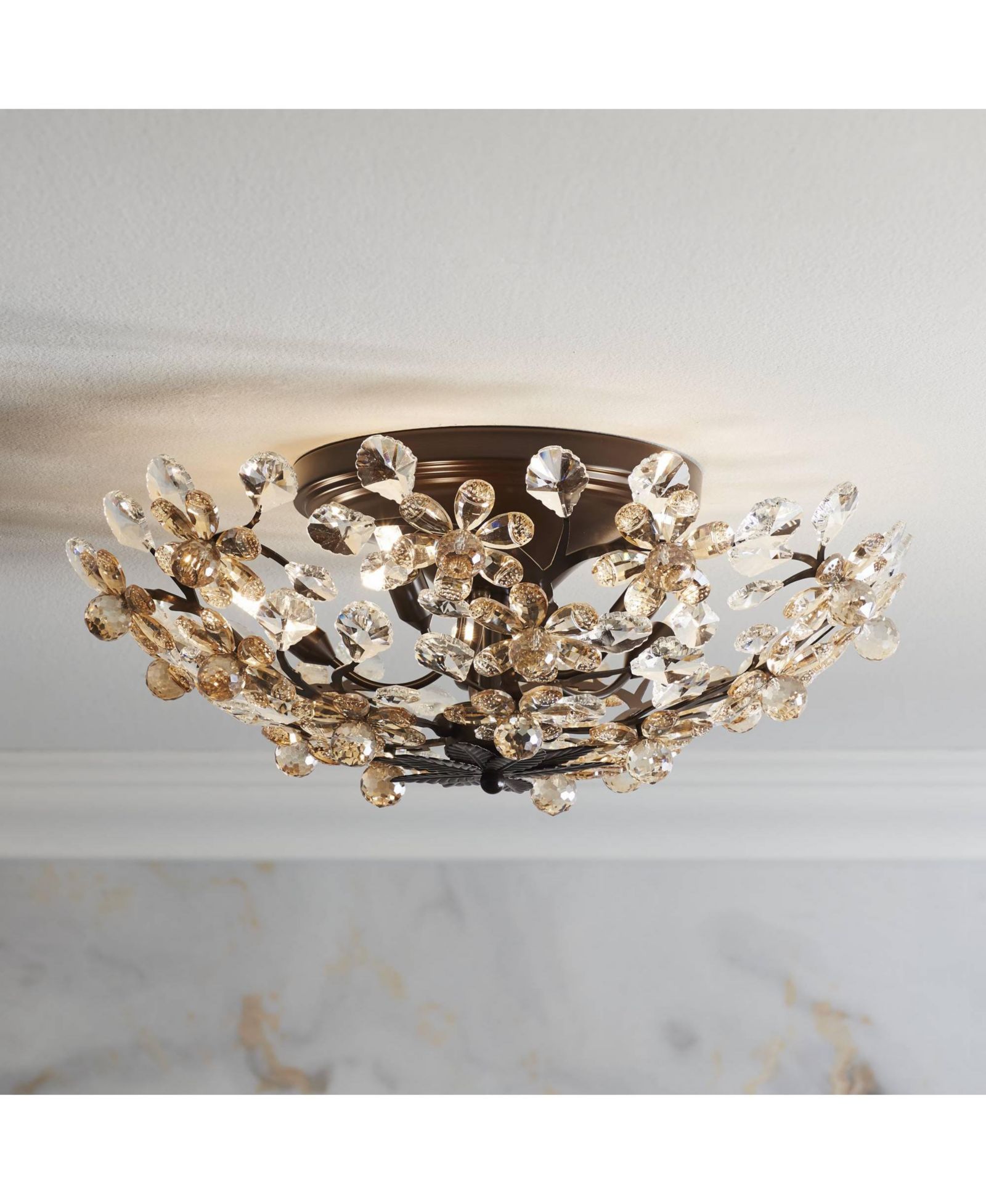 Vienna Full Spectrum Blooms Semi Flush-Mount Ceiling Light with 5-Light Vintage Fixture