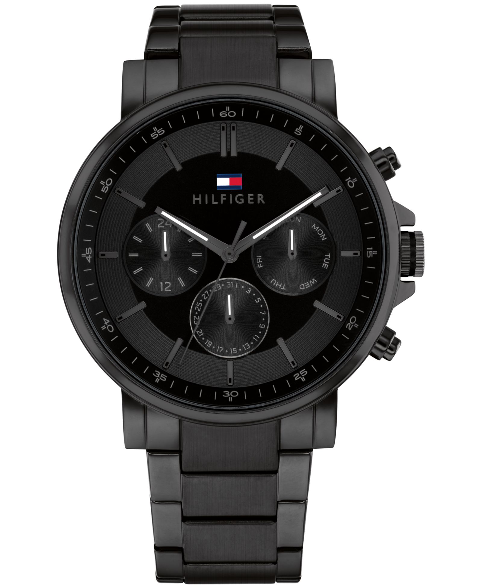 Tommy Hilfiger Men's Multifunction Black Stainless Steel Watch 43mm