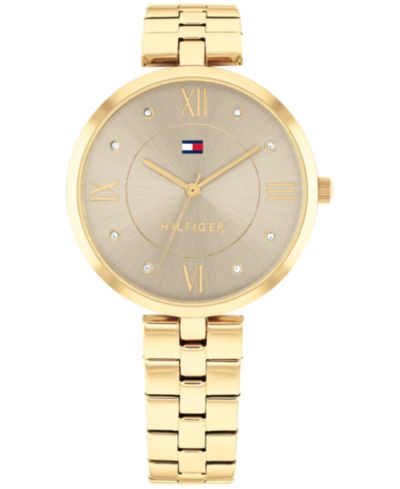 Женские часы Tommy Hilfiger Quartz Gold-Tone Stainless Steel, 34mm