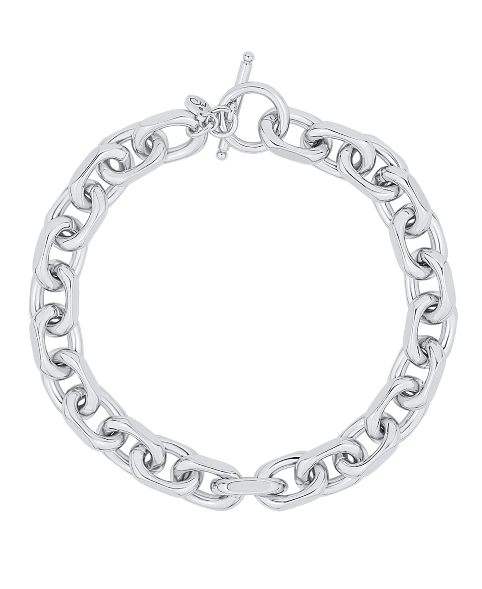 And Now This Silver-Plated or 18K Gold-Plated Oval Chain Toggle Bracelet