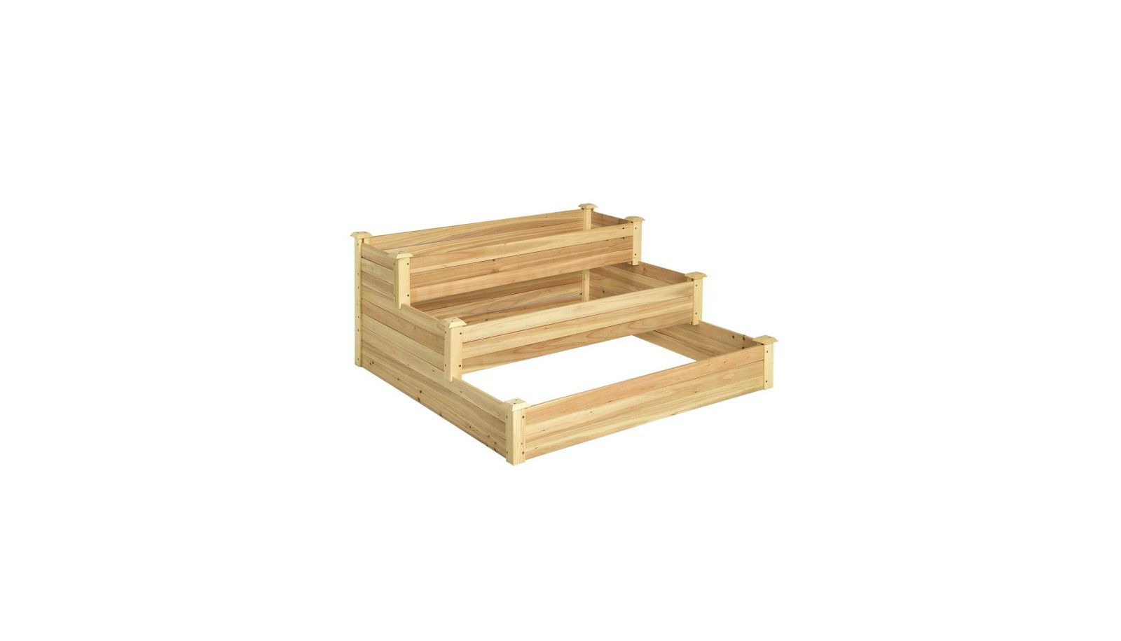 3-Tier Raised Garden Bed Wood Planter Kit for Flower Vegetable Herb