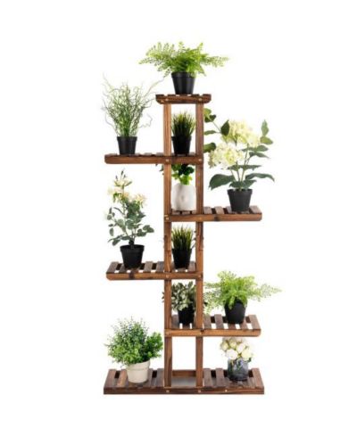 Деревянная стойка для растений Slickblue 6 Tier Multi Level Garden Shelf