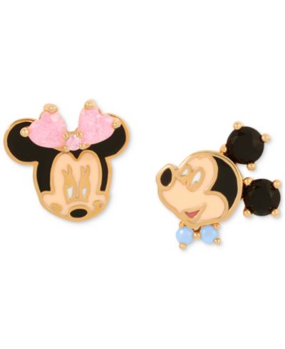 Детские серьги-гвоздики Girls Crew Mickey & Minnie с покрытием 18k Gold-Plated