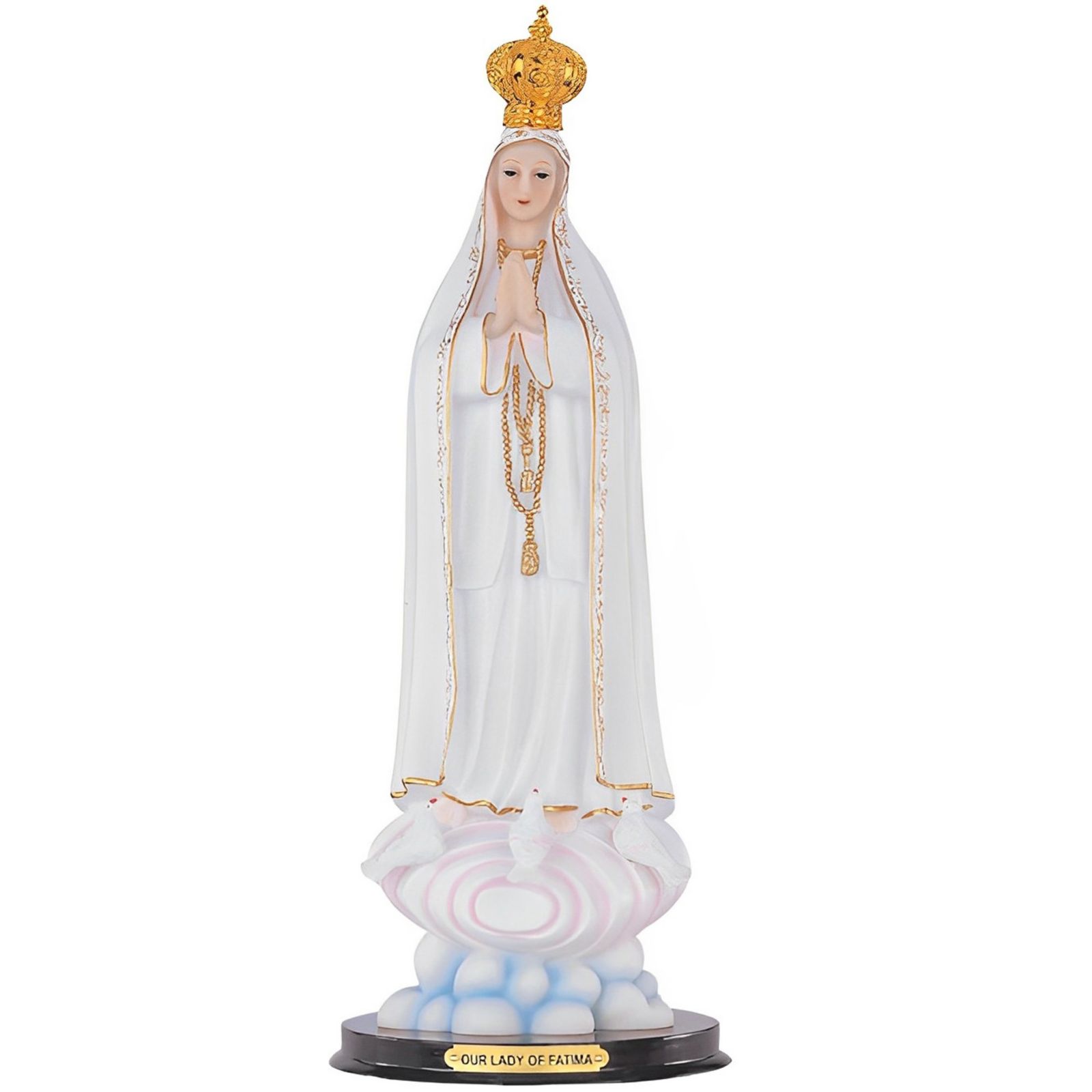 FC Design 16"H Our Lady of Fatima Statue Our Lady of The Holy Rosary of Fatima Holy Figurine Religious Decoration Home Decor Perfect Gift for House Warming, Holidays and Birthdays