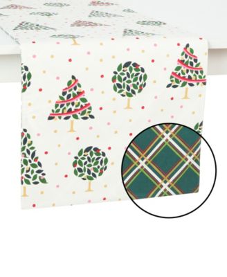 Дорожка на стол kate spade new york Holiday Confetti Acrobat Plaid Reversible Holiday Table Runner, 15" x 72"