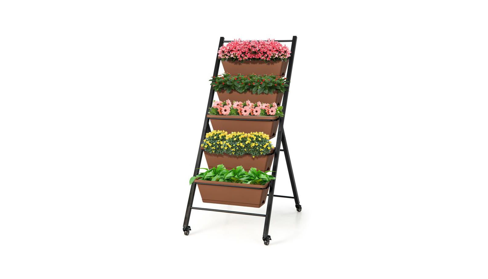 5-Tier Vertical Raised Garden Bed с колесами и контейнерами