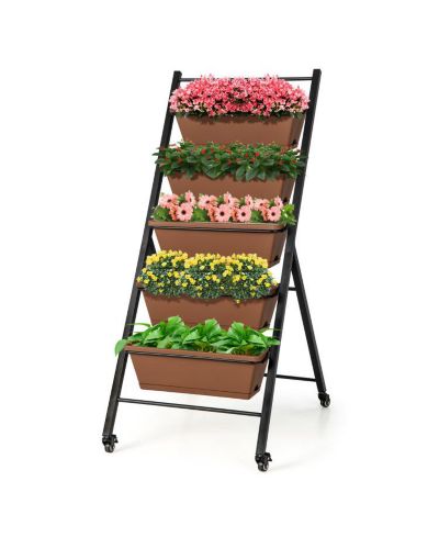 5-Tier Vertical Raised Garden Bed с колесами и контейнерами