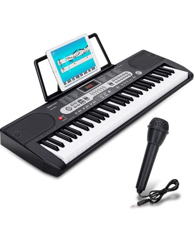 SUGIFT 61 Keys Electric Piano Keyboard with Microphone