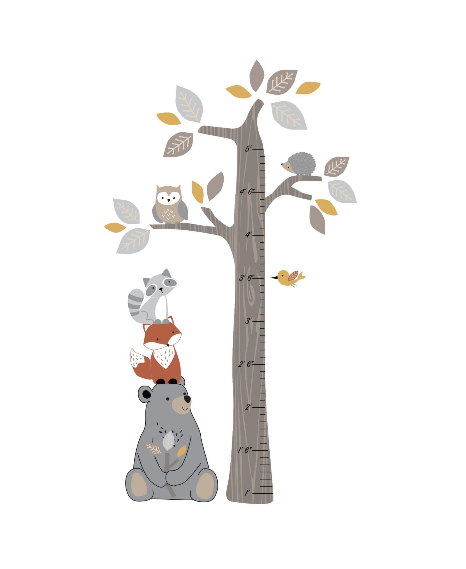 Настенные наклейки Lambs & Ivy Woodland Forest Tree с животными, 35” X 62”