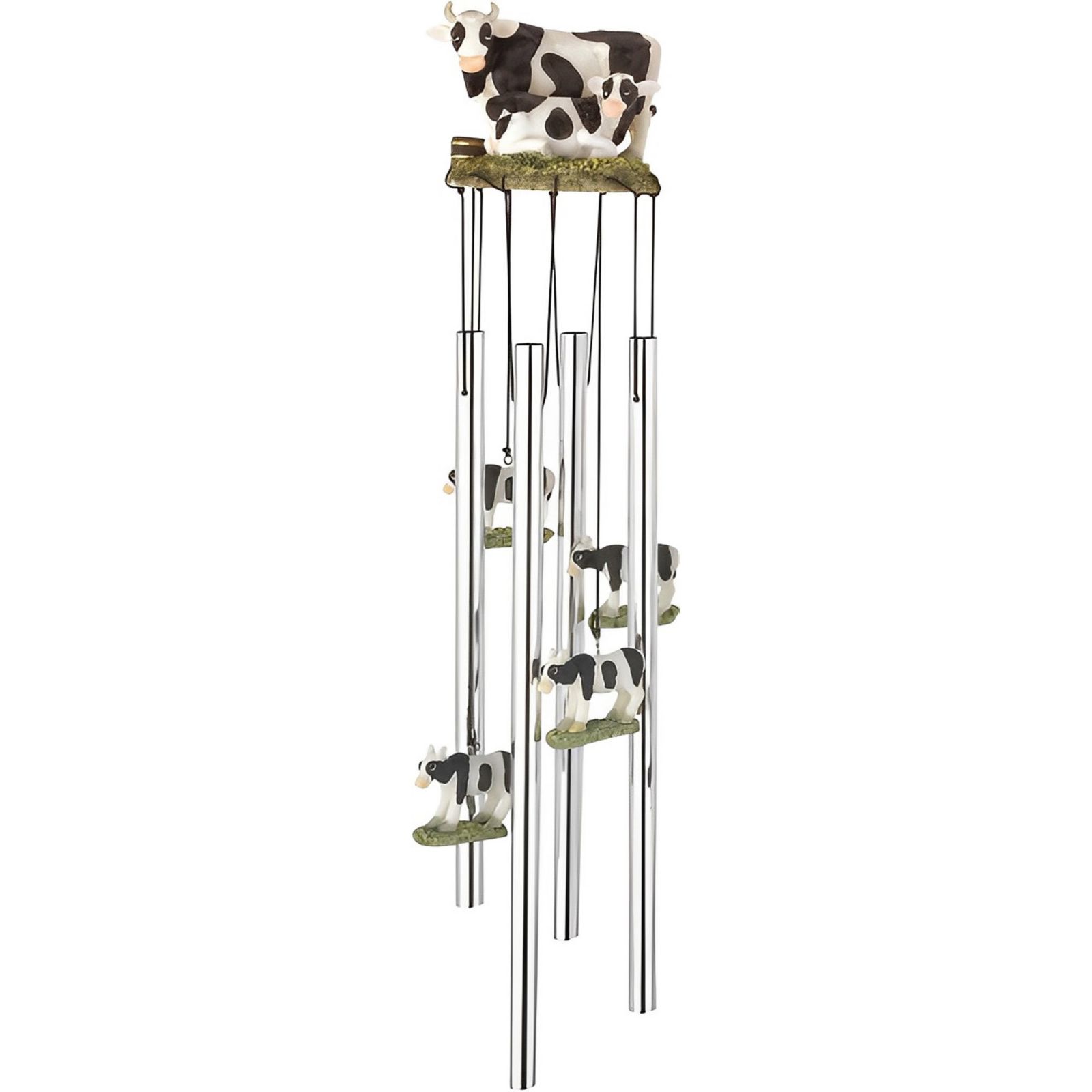 FC Design 23" Long Round Top Cow Wind Chime Home Decor Perfect Gift for House Warming, Holidays and Birthdays
