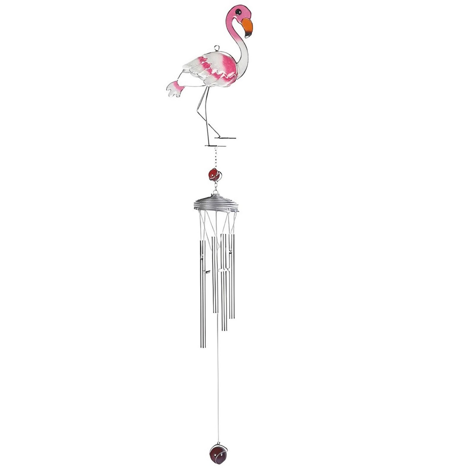 Подвеска-музыка ветра FC Design 35"Long Flamingo Suncatcher с серебристым камнем для декора дома, идеальный подарок на новоселье, праздники и дни рождения