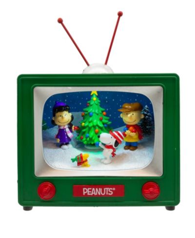 Kurt Adler 6" Battery Operated Peanuts Outdoor Scene Musical TV Table Piece