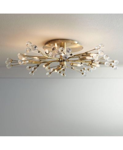 Современный потолочный светильник Possini Euro Design LED Brass 10-Light Crystal Berry 27.5" Wide