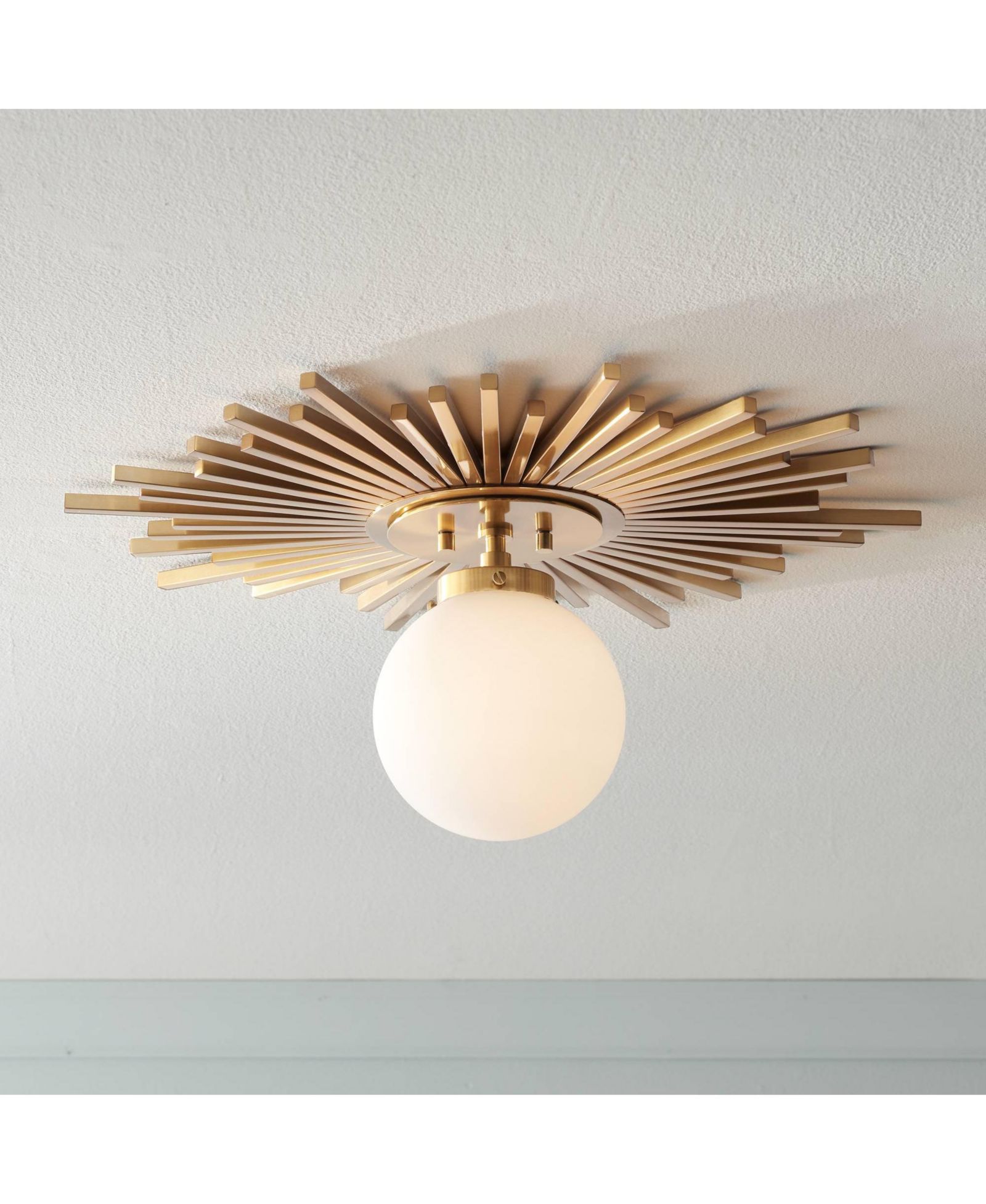 Современный потолочный светильник Possini Euro Design 24" Wide Warm Brass Globe Shade Hazel Semi Flush Mount Fixture